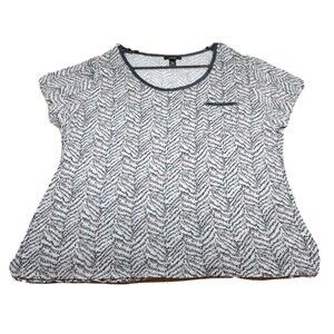 Midnight White Gray Light Pink Zebra print XXL T-shirt with front pocket Women's